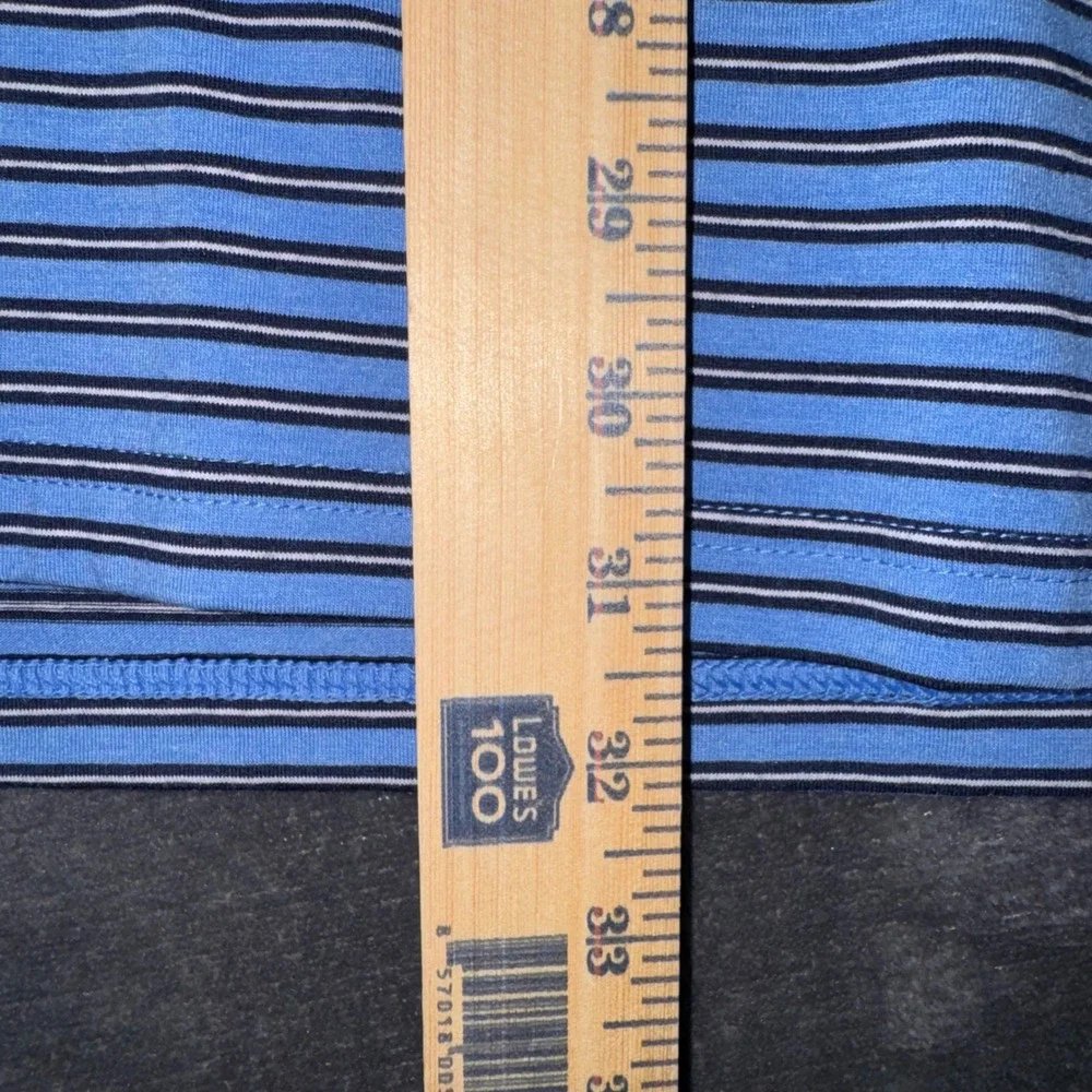 Mens XL Polo Ralph Lauren Performance Polo Blue New Striped Pocket Short Sleeve